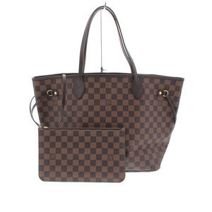 Louis Vuitton Neverfull MM Pouch Damier Ebene Rouge Tote Bag